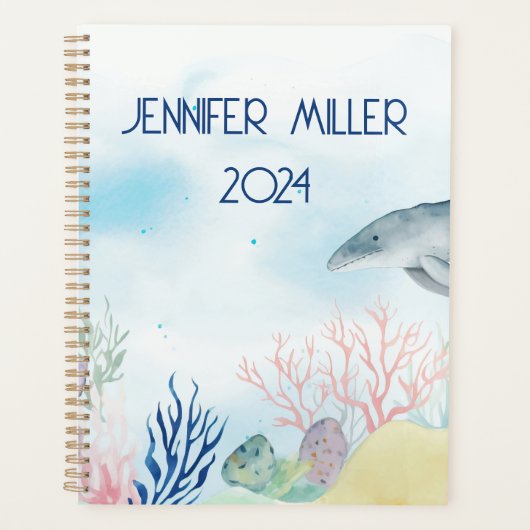 Mooie waterverf zee leven planner (Voorkant)