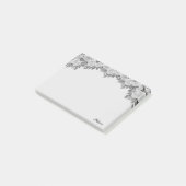 Mooie waterverf zilveren bloemen & kalligrafie post-it® notes (Schuin)