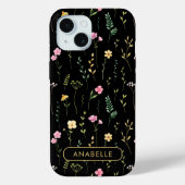 Mooie waterverf zomer wilde bloemen monogram Case-Mate iPhone case (Achterkant)