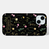 Mooie waterverf zomer wilde bloemen monogram Case-Mate iPhone case (Achterkant (horizontaal))