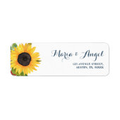 Mooie waterverf zonnebloem adreslabel etiket (Voorkant)