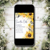 Mooie Waterverf Zonnebloem Alles in een bruiloft Kaart