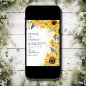 Mooie Waterverf Zonnebloem Bloemen Bruiloft Save The Date