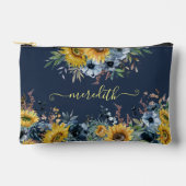 Mooie Waterverf Zonnebloemen Blauwe Achtergrond Na Etui (Voorkant)