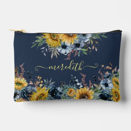 Mooie Waterverf Zonnebloemen Blauwe Achtergrond Na Etui (Voorkant)