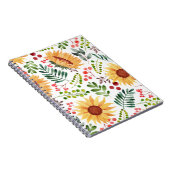 Mooie Waterverf zonnebloemen en bessen Notitieboek (Rechterzijde)