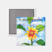 Mooie waterverf Zonnebloemschilderij Magneet (Voorkant / Achterkant)