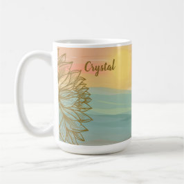 Mooie Waterverf zonsondergang boven drijvende wate Koffiemok