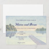 Mooie waterverf zonsondergang meer bruiloft kaart (Voorkant / Achterkant)