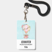 Mooie Waterverfballon Badge (Voorzijde met lanyard)