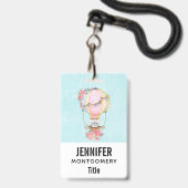 Mooie Waterverfballon Badge (Achterkant met lanyard)