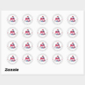 Mooie waterverfglazuurcake dessert ronde sticker (Vel)