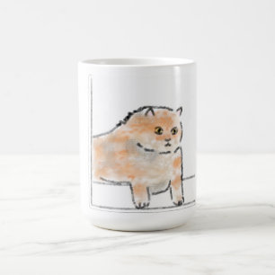 Mooie waterverfkat illustratie koffiemok