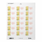 Mooie waterverfklaprozen label (Full Sheet)