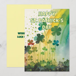 Mooie waterverfklavers St. Patrick's Day kaart