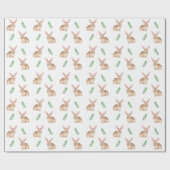 Mooie waterverfkonijn met groen cadeaupapier (Vlak)