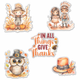 Mooie waterverfstickers voor Thanksgiving Sticker