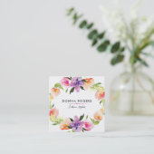 Mooie Waterverven Bloemen krans Vierkante Visitekaartje (Staand voorkant)