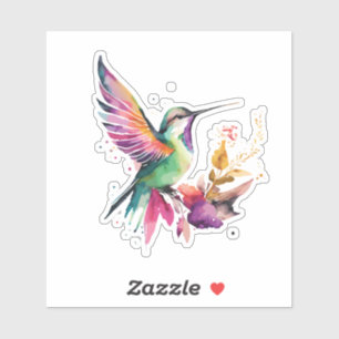 Mooie waterverven kolibrie illustratie sticker