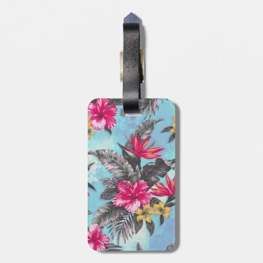 Mooie waterverven voor tropische verf bagagelabel (Achterkant verticaal)