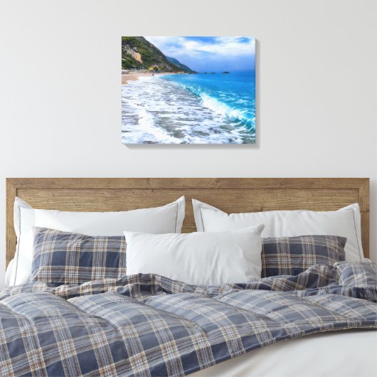 Mooie Waves Beach Scene Canvas Afdruk (Insitu (Slaapkamer))