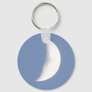Mooie Waxing Crescent Moon in Daylight Keychai Sleutelhanger