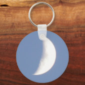 Mooie Waxing Crescent Moon in Daylight Keychai Sleutelhanger (Voorkant)