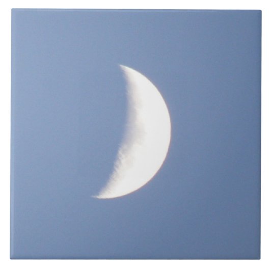 Mooie Waxing Crescent Moon in Daylight Tile Tegeltje (Voorkant)