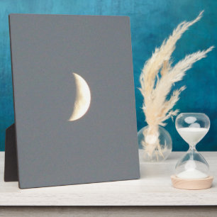 Mooie Waxing Crescent Moon in Dusk Plaque Fotoplaat