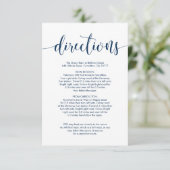 Mooie weddenschappen met Venue Directions, Navy Bl Informatiekaartje (Staand voorkant)