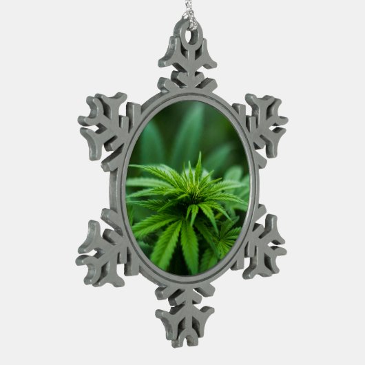Mooie weed tin sneeuwvlok ornament (Links)