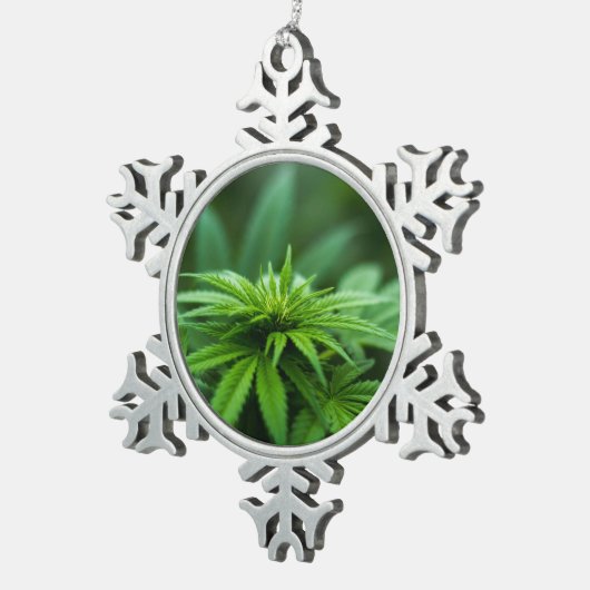 Mooie weed tin sneeuwvlok ornament (Rechts)