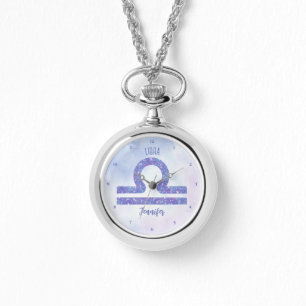 Mooie Weegschaal Astrologie teken gepersonaliseerd Horloge