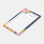Mooie Weelderige Bloemen - Aangepaste Naam Takenli Post-it® Notes (Schuin)