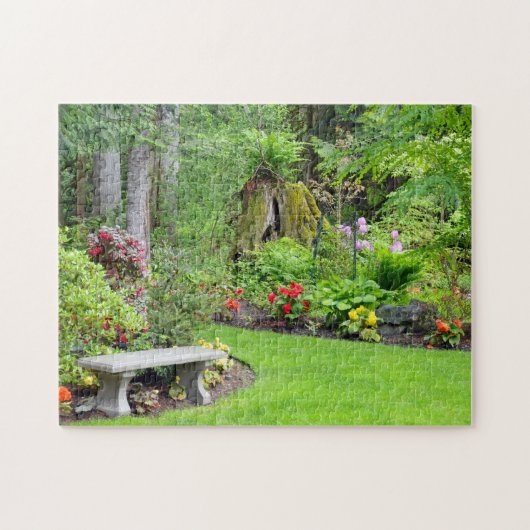Mooie weelderige groene tuin print puzzel legpuzzel (Horizontaal)