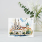 Mooie Weense Oostenrijkse stadsgezichtschildering Briefkaart (Staand voorkant)