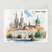 Mooie Weense Oostenrijkse stadsgezichtschildering Briefkaart (Voorkant)