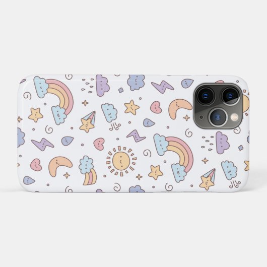 Mooie Weer Doodlepatroon Case-Mate iPhone Case (Achterkant (horizontaal))