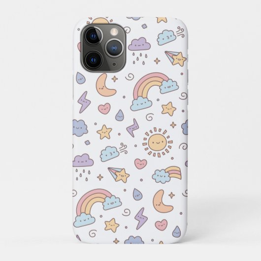 Mooie Weer Doodlepatroon Case-Mate iPhone Case (Achterkant)