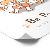 Mooie 'Wees Pawsitief' Positieve Kat Puns Humor Po Poster (Hoek)