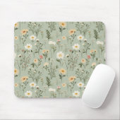 Mooie weidebloemen op groen muismat (Met muis)
