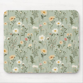 Mooie weidebloemen op groen muismat