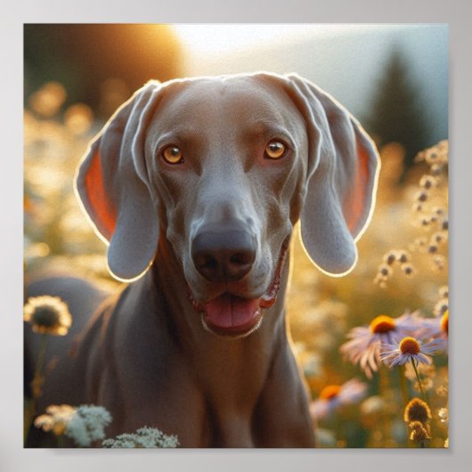 Mooie Weimaraner voor Hondenliefhebbers Poster (Voorkant)