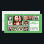 Mooie Weinig Groene Kaart van de Foto van de<br><div class="desc">Dit jaar verzendt een Kaart van de Foto van de Vakantie met veel afbeeldingen van iedereen in uw familie. Omvat kind en grandkids of veelvoudige afbeeldingen van iedereen van door het jaar. De achtergrond is een patroon van mooie kleine stippen in groen. Verscheidene andere kleuren zijn beschikbaar door onze winkel....</div>