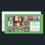 Mooie Weinig Groene Kaart van de Foto van de<br><div class="desc">Dit jaar verzendt een Kaart van de Foto van de Vakantie met veel afbeeldingen van iedereen in uw familie. Omvat kind en grandkids of veelvoudige afbeeldingen van iedereen van door het jaar. De achtergrond is een patroon van mooie kleine stippen in groen. Verscheidene andere kleuren zijn beschikbaar door onze winkel....</div>