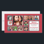 Mooie Weinig Kaart van de Foto van de Collage van<br><div class="desc">Dit jaar verzendt een Kaart van de Foto van de Vakantie met veel afbeeldingen van iedereen in uw familie. Omvat kind en grandkids of veelvoudige afbeeldingen van iedereen van door het jaar. De achtergrond is een patroon van mooie kleine stippen in rood. Verscheidene andere kleuren zijn beschikbaar door onze winkel....</div>