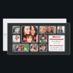 Mooie Weinig Kaart van de Foto van de Collage van<br><div class="desc">Dit jaar verzendt een Kaart van de Foto van de Vakantie met veel afbeeldingen van iedereen in uw familie. Omvat kind en grandkids of veelvoudige afbeeldingen van iedereen van door het jaar. De achtergrond is een patroon van mooie kleine stippen in zwarte dat uw kleurrijke afbeeldingen laat knallen. Verscheidene andere...</div>