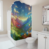 Mooie wereld douchegordijn (In situ)