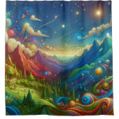 Mooie wereld douchegordijn (Voorkant)