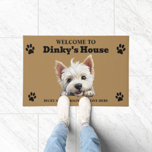 Mooie West Highland White Terrier Hond Foto Deurmat